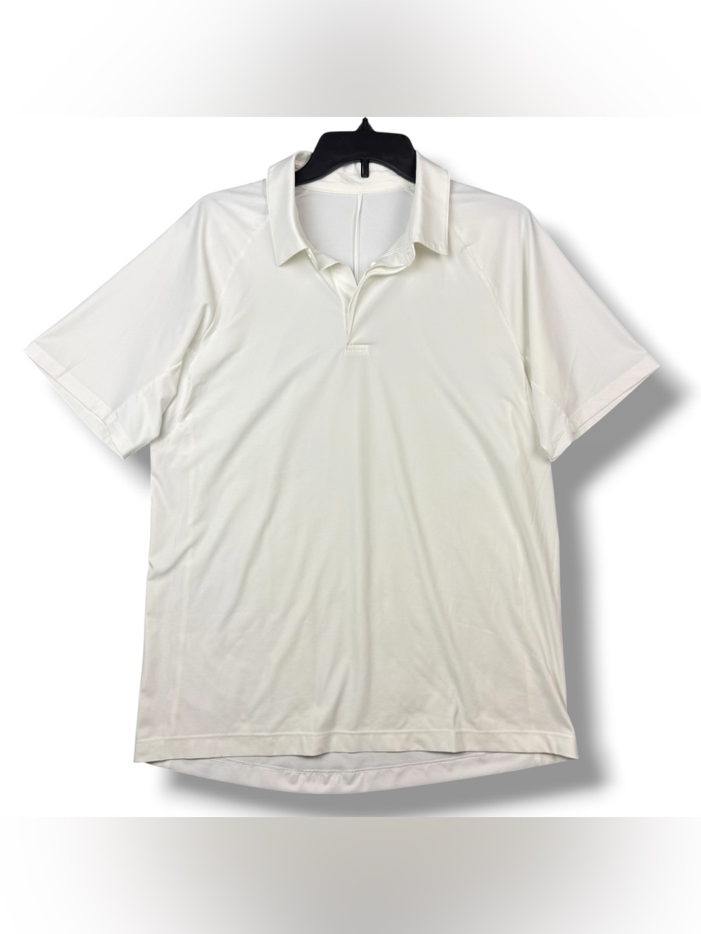 Lululemon Snap Front Polo Shirt Men’s Medium White Performance Short Sleeve